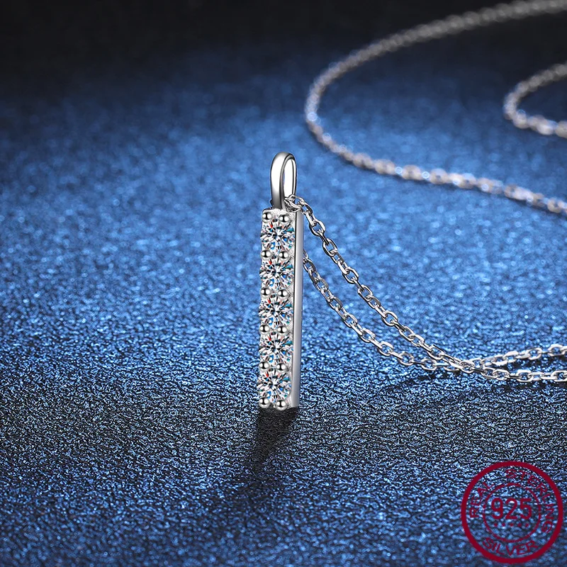 S925 Silver Women's All Diamond D Color Light Luxury 50 Cent Mosan Diamond Necklace Jewelry Wholesale