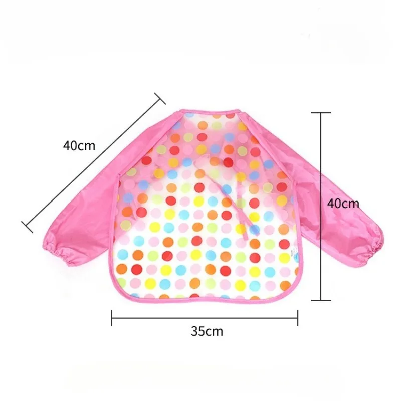 Cute Cartoon Baby Bibs Waterproof EVA Children Full Sleeve Bibs Children Apron Long Sleeve Feeding Food Burp Cloths for Soup