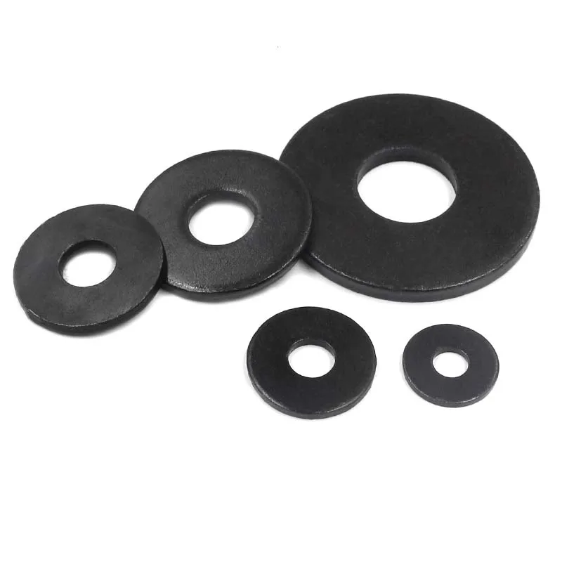 1/50Pcs Carbon Steel Washers M3 M4 M5 M6 M8 M10 M12 M14 M16 Non-standard Black Large Size Oversize Big Wider Flat Washer Plain Gasket