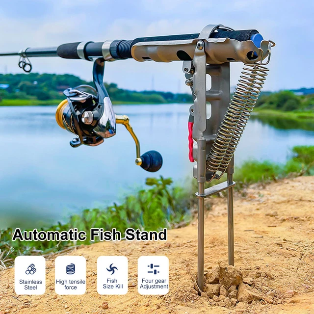 Fishing Rod Ground Holder Base Downhill Automatic Cane Support Stand Fish  Pole Folding Holder Suitable Lakes Pond River Stream - AliExpress