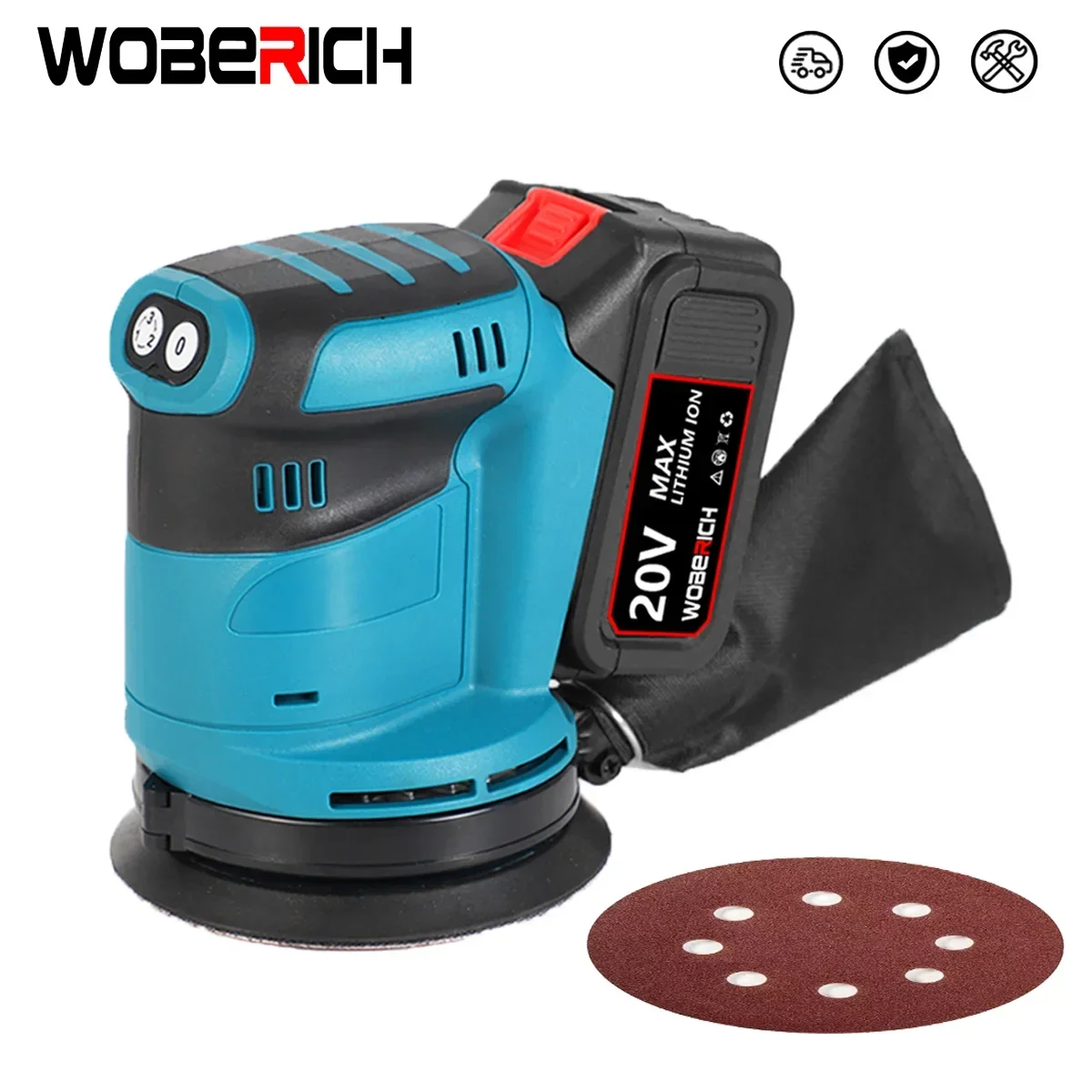 3 Speed 125mm Sandpaper Wood Grinder Polishing Machine Sander Random Orbit Electric Sander Power Tools For Makita 18V Battery 2 3 inch mini random orbit air sander non vacuum eccentric grinder high speed wood sanding car polishing machine pneumatic tools