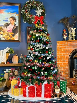 1.5m Christmas Tree Set, Simulated Christmas Tree Ornament Glowing Christmas Decoration for Shopping Mall Showcase,Home