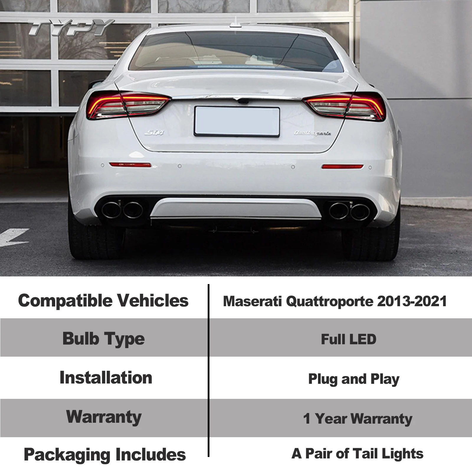 車のledテールライトアセンブリためマセラティクアトロポルテ2013-2021