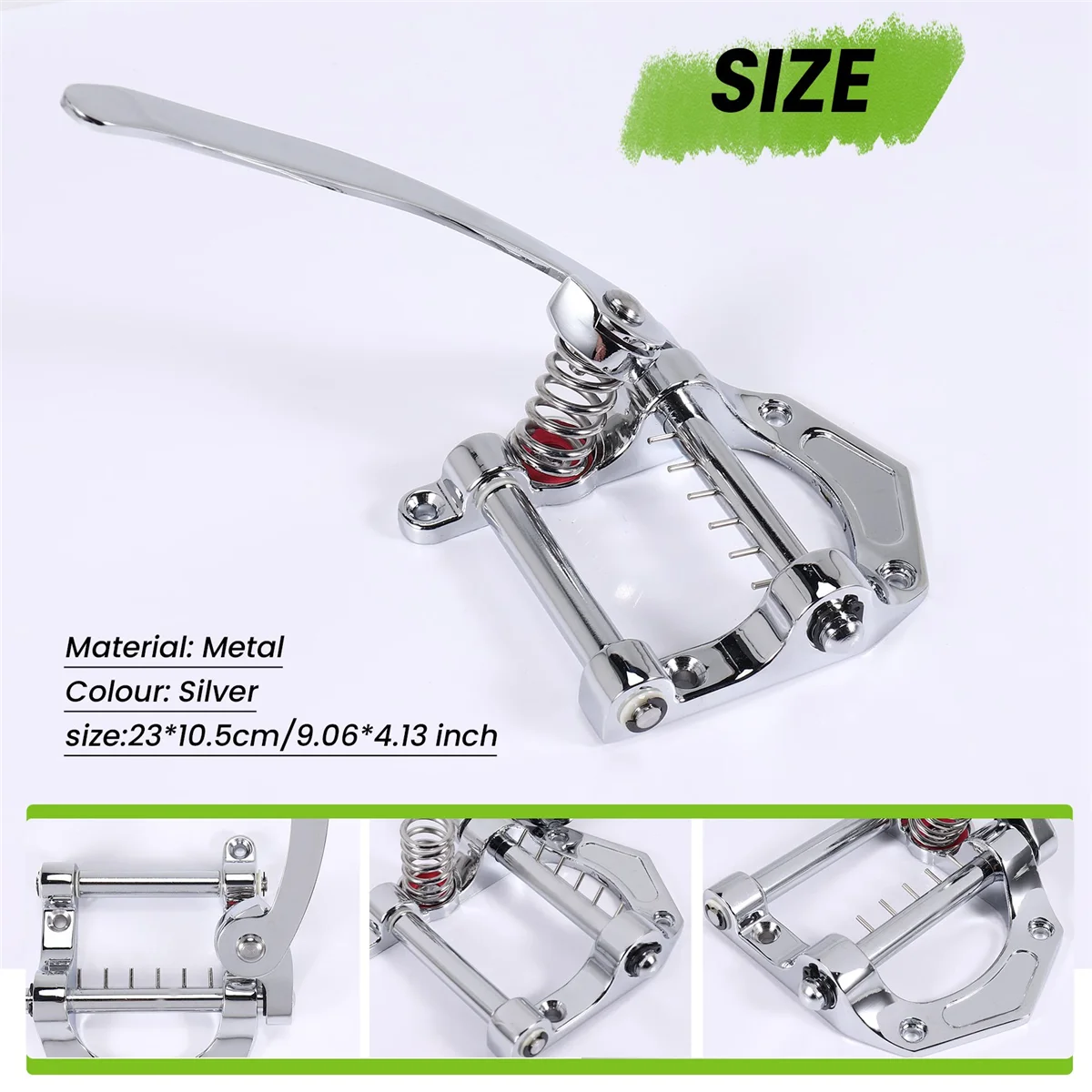 Guitar Vibrato Tailpiece Tremolo Flat Top Body Tremolo Unit Vibrato Bridge for Tele, SG, LP, ETC Electric Guitars(Silver)