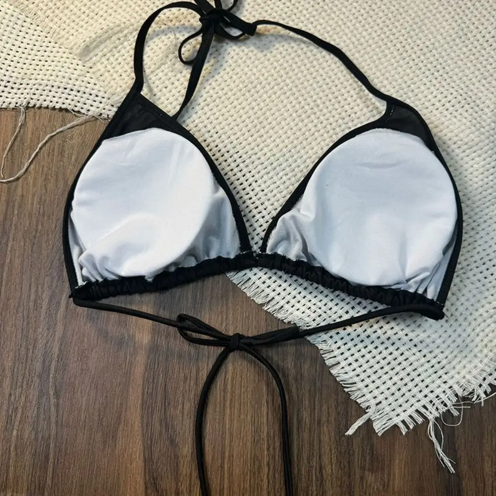 Lockerer, langärmliger Badeanzug, Pullover, Strandmode, Häkelstrick-Badeanzug, ausgehöhlter Sonnenschutz, dreiteiliges Set, Badebekleidung – Detail 3