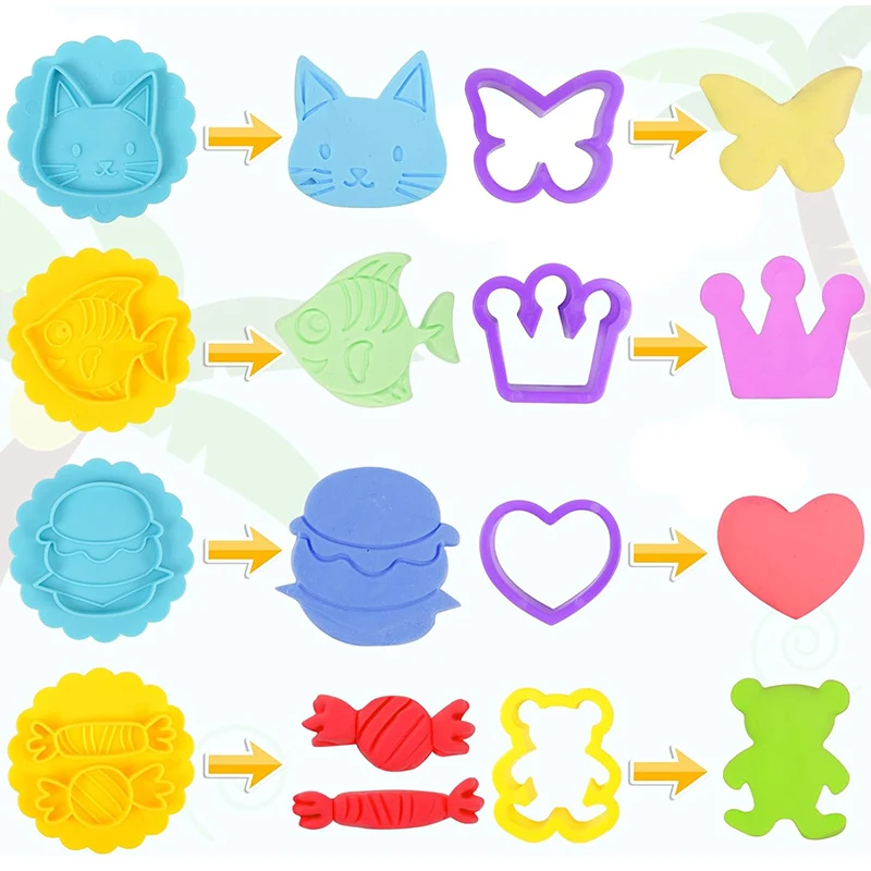DIY Ice Cream Playdough Mold Plastics Play Dough Accessories For Children Kids Cute Animal Popsicle Plasticine Clay Mould Toys 3