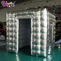 Custom-made Inflatable Silivering Photo Booth Inflatable  Silivering Square 2-Door-Tent For Wedding Decoration/Party 1