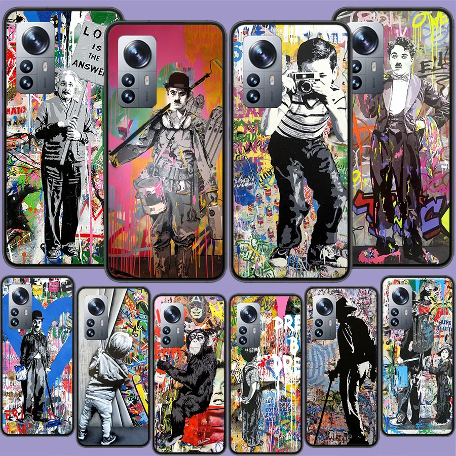 Custodia Per Telefono Astratta Banksy Graffiti Art Per Xiaomi Poco X3 Nfc X4 Gt M2 M3 M4 M5 M5S X5 Pro F3 F2 F1 Mi Note 10 Lite A3 Cc9E Sil