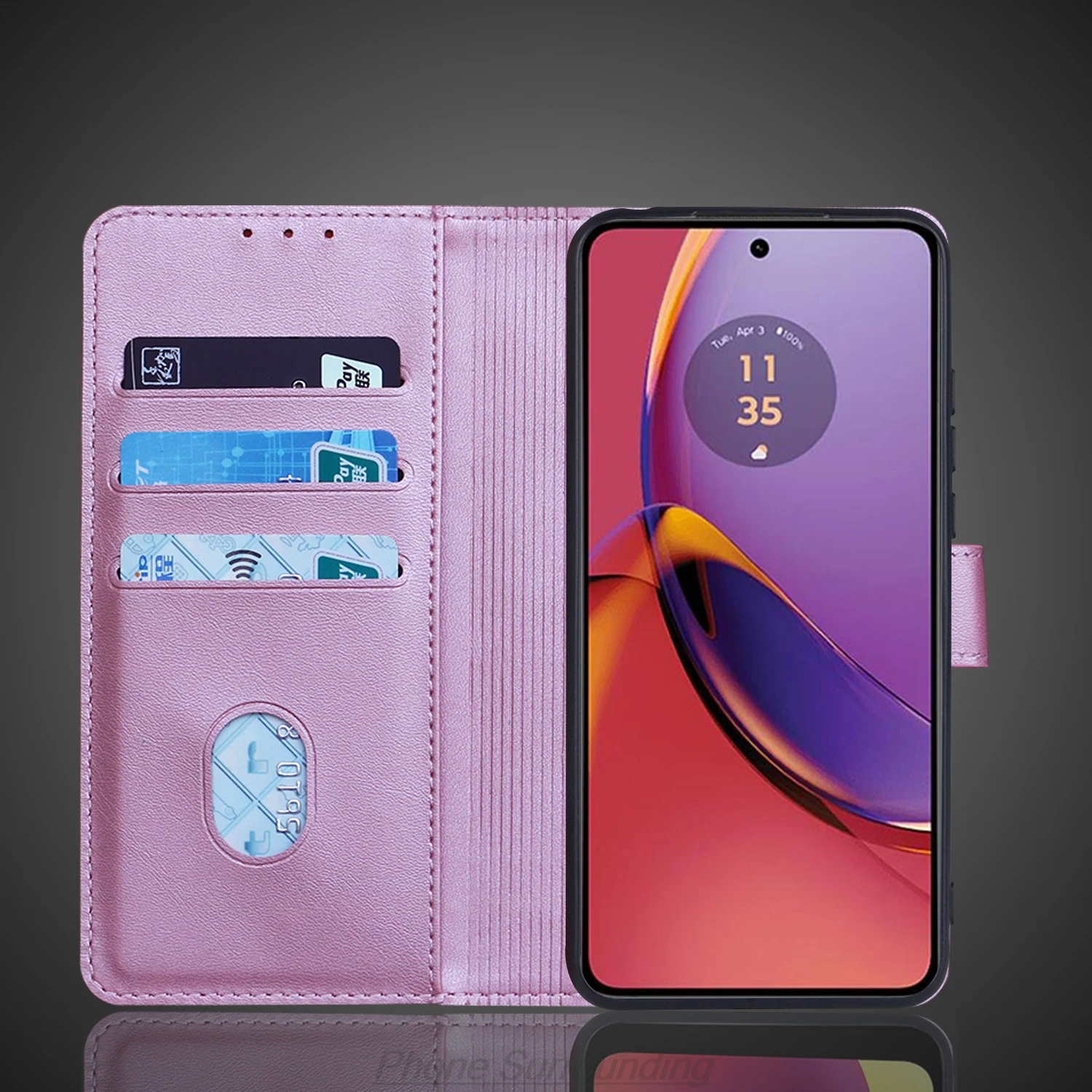 Premium PU Leather Wallet Flip Cover with Card Holder - Protective Phone Case and Holster