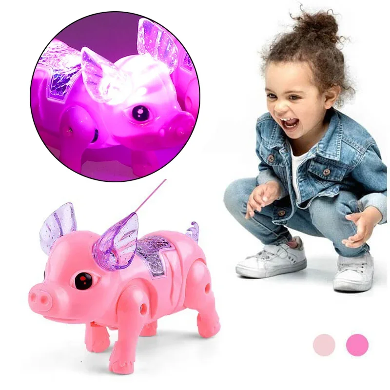 Pink Color Funny Electronic Toys Cute Electric Walking Pig Toy with Light Musical Kids Children Birthday Gift Toys Robot Dog Top 2