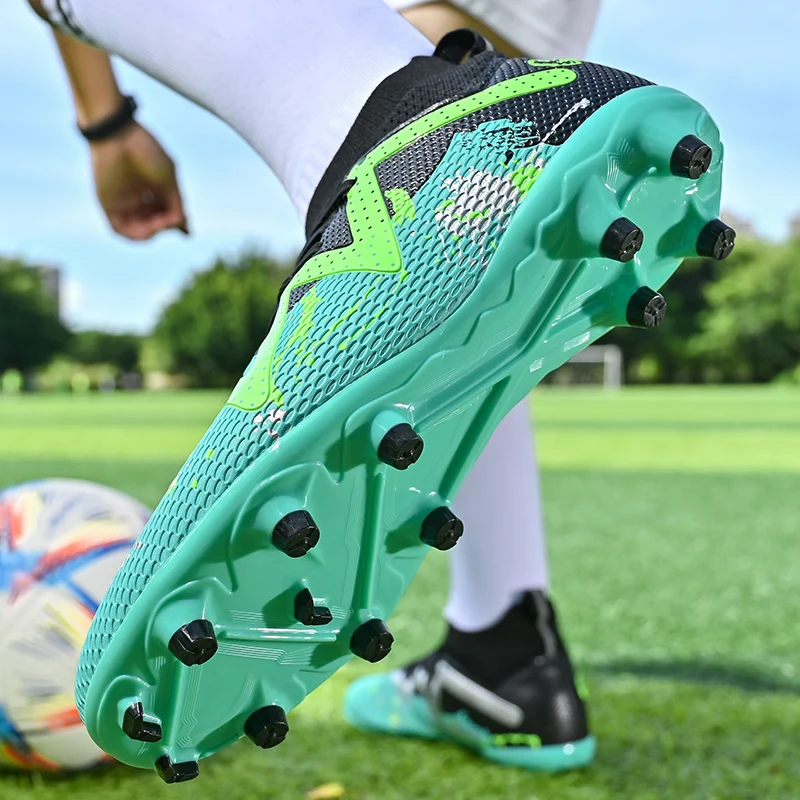 Men's Soccer Shoes Long Spike FG/TF Football Boots Breathe  Footable Shoes Children High Ankle Cleats Grass Soccer Sneakers New