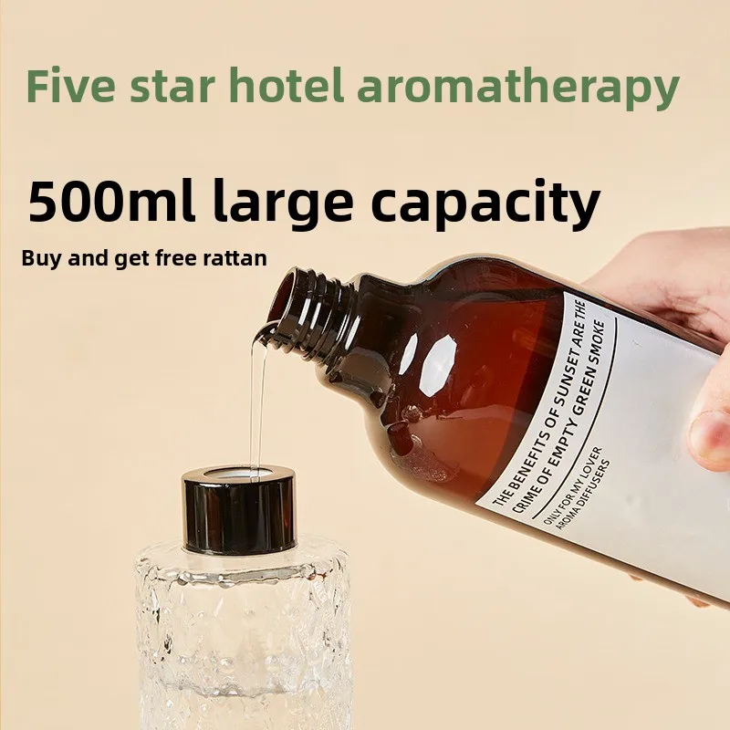 500ml Flameless Reed Diffuser Refill Oil - Long-Lasting Essential Oil for Home/Bedroom/Office, Natural Scent Refill Kit with