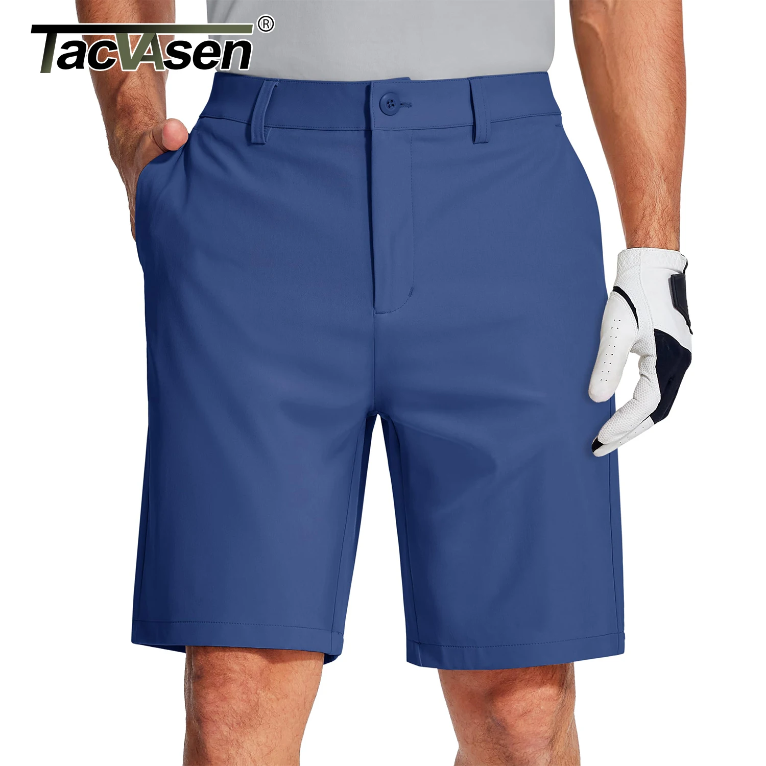 TACVASEN Golf Quick Dry Shorts Men Stretch Lighyweight Dress Work Casual Shorts with 4 Pockets Flat Front Hiking Shorts 9 Inch 2