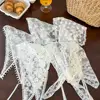Retro Lace Bandana Headband White Woven Floral Print Hair Scarf Bohemia Triangle Headscarf Hat Sweet Kerchief Hair Accessories