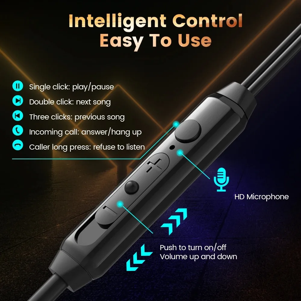 EARDECO HD Mic Wired Gaming Earbuds with Bass Boost and Noise Reduction
