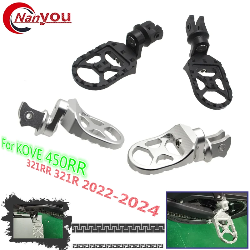 

Fit For KOVE 450RR 321RR 321R 321 450 R RR Motorcycle Adjustable Front Footrest Rear Footrest Rotatable Foot Rest Footpegs