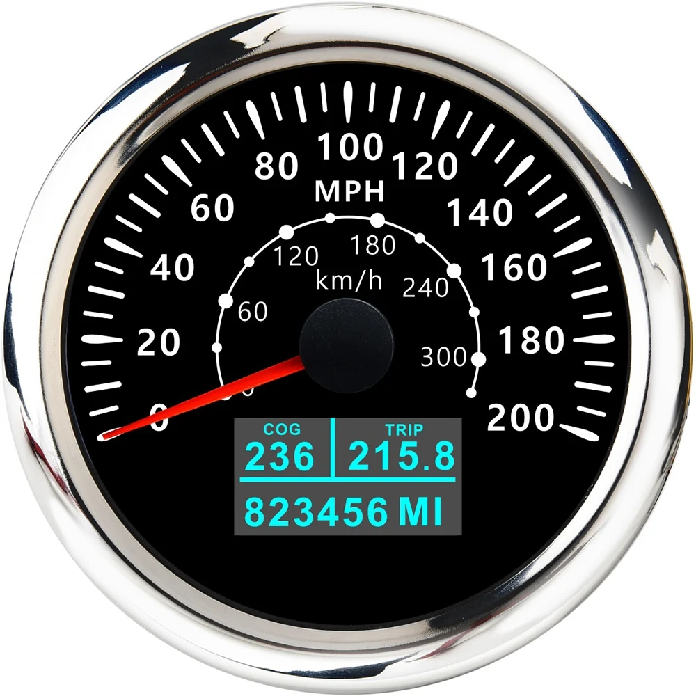 

85MM GPS Speedometer 3 in 1 LCD Display Speed Odometer W/COG Trip Total Mileage 300KM/H,200MPH for Car Boat Marine