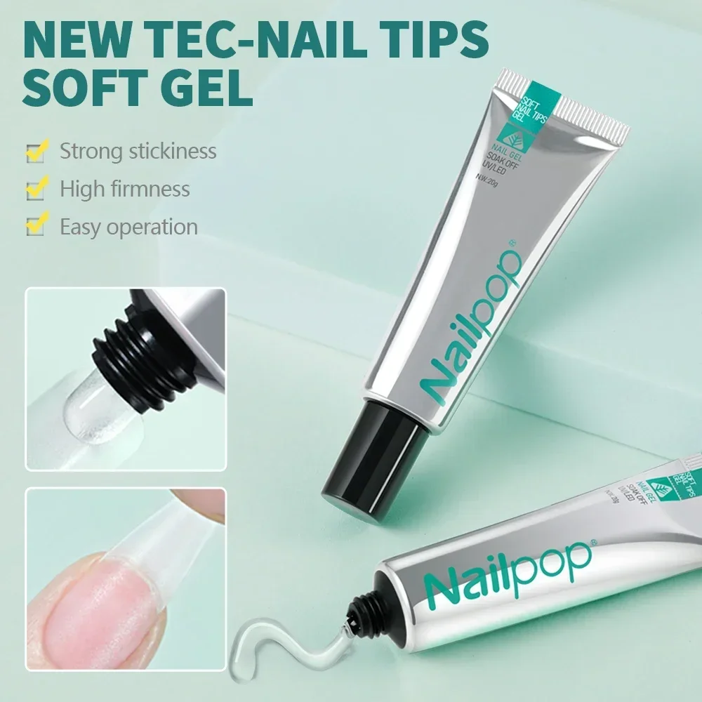 Nailpop Christmas Nail Art Kit Xmas Fake Nail Tips Set Portable UV LED Lamp Soft Gel Glue for Quick Nails Extension Gift Kit 3