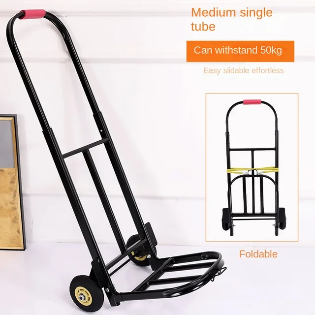 Összecsukható Poggyászkocsi Kézzel Húzott Hordozható Hordó-Árut Nehéz King Élelmiszerbolt Vásárlás Kis Húzó Pótkocsi Kezelés - Image 6