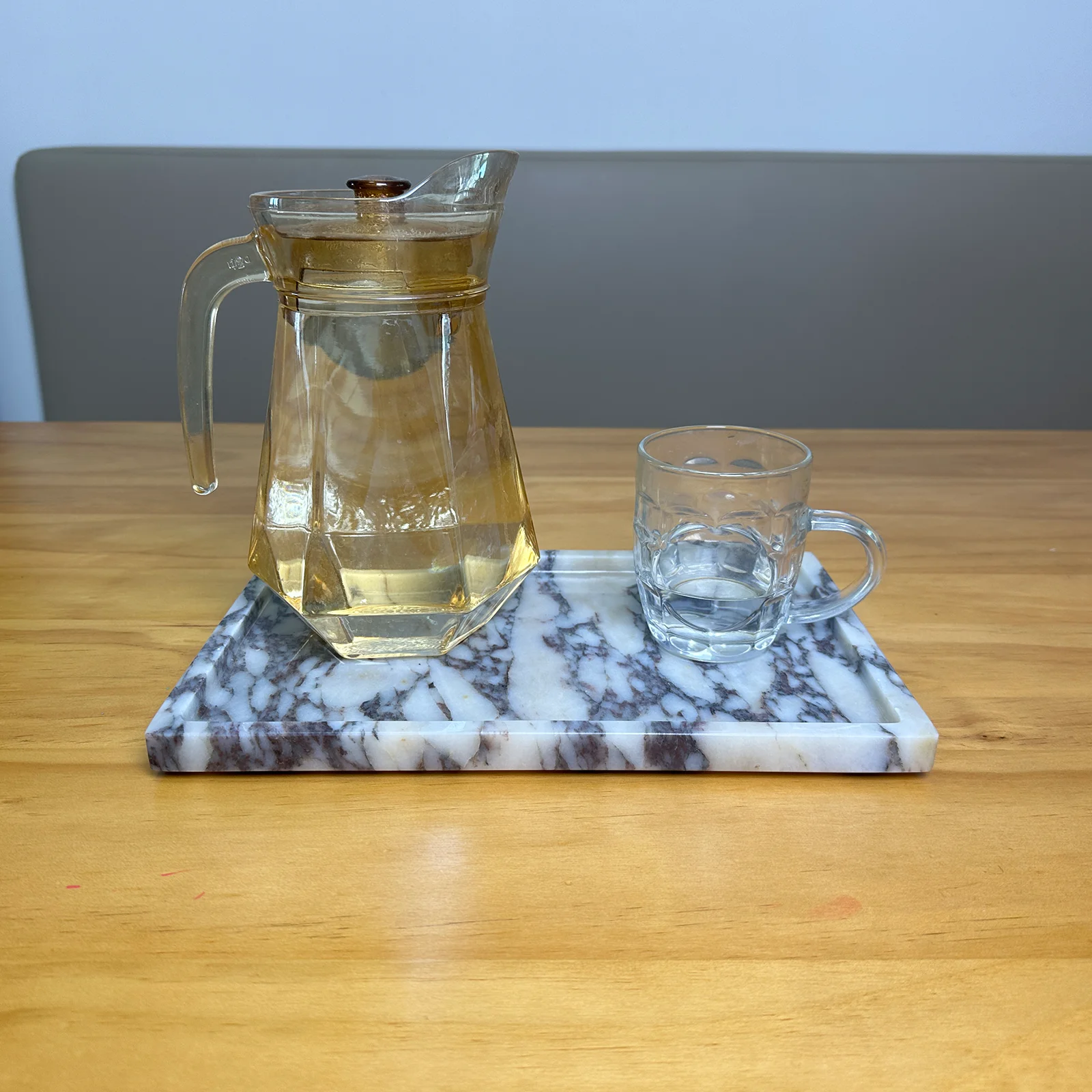 Luxurious Natural Marble Tray Calcutta Viola Storage Tray for Desktop/Kitchen/Vanity/Bathroom (12" x 8") 5