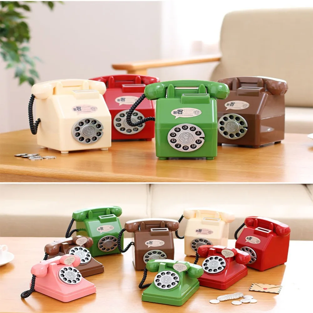 Salvadanaio a forma di telefono retro creativo per bambini_voghion.com