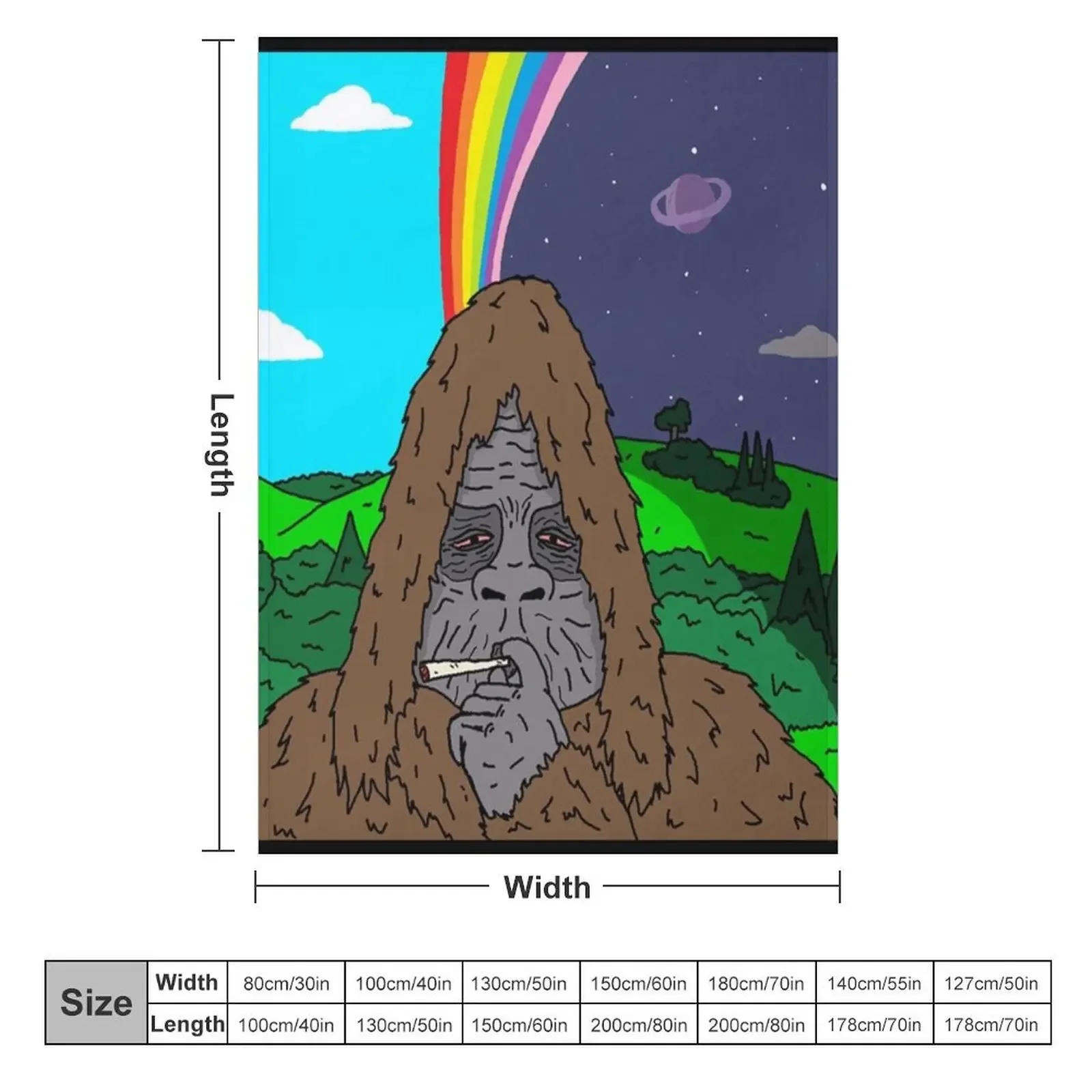 Sassy the Sasquatch Smoking Throw Blanket Decorative Throw Loose funny gift Thermals For Travel Blankets 2