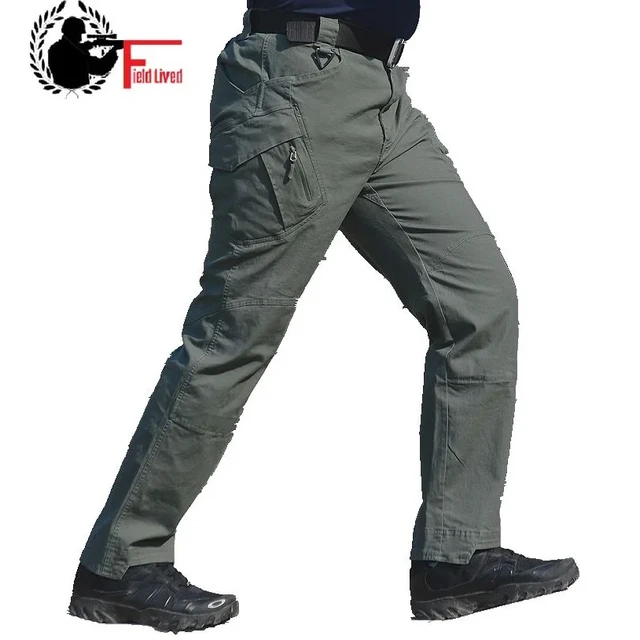 Pantalones impermeables para hombre, ropa informal de trabajo para caminar,  Cargo de combate, con múltiples bolsillos, largos del ejército - AliExpress