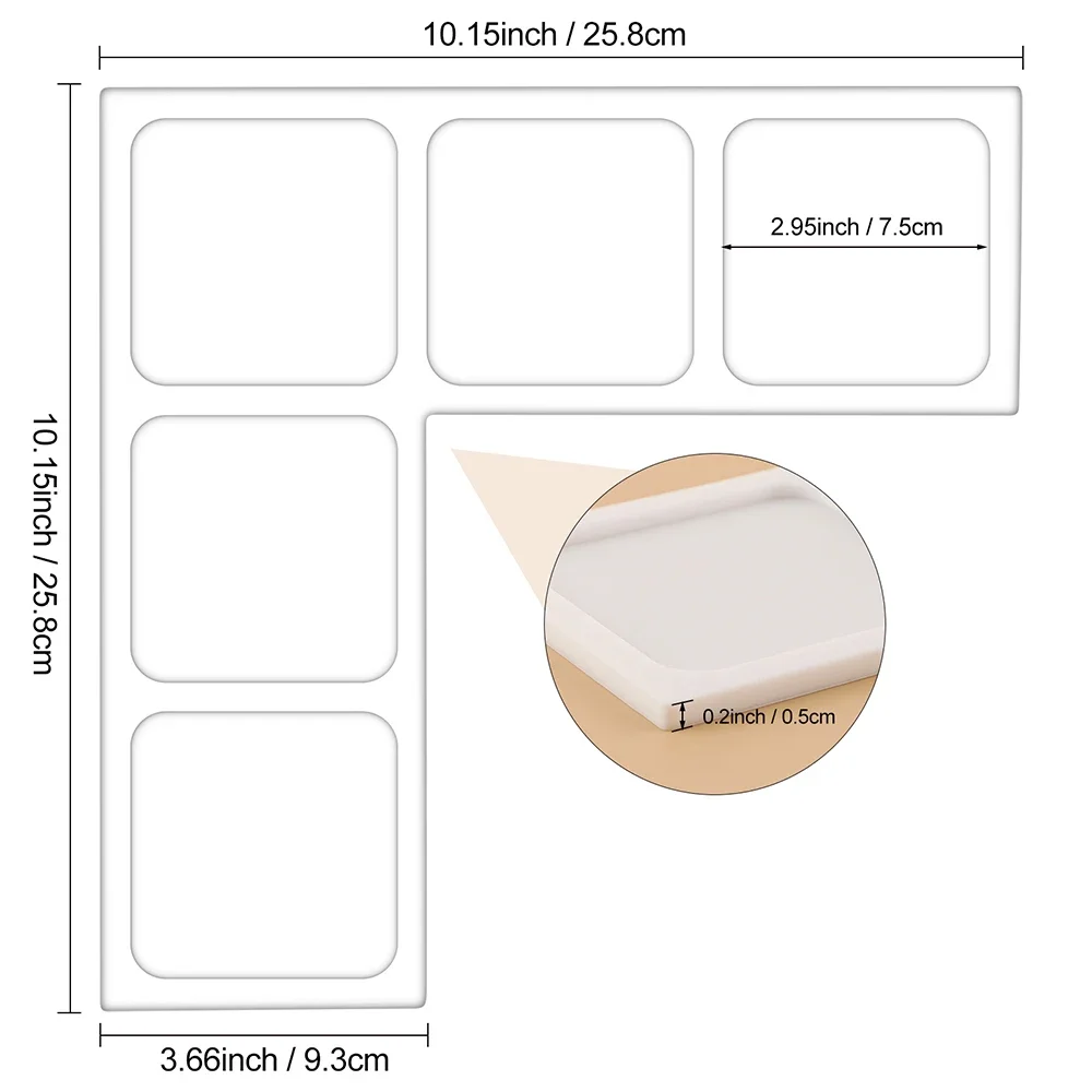 Inkpad Holder L-Shape Square Non-Slip Silicone Corner