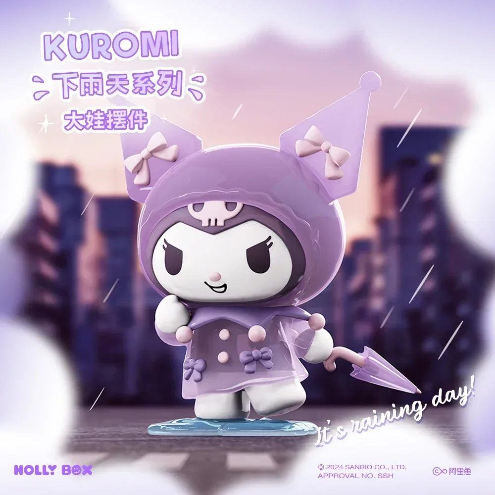 thumbnail image 1 of Muñeco de peluche grande de 16 cm con diseño de Sanrio, serie Raining Day, Kuromi Pachacco, Pom Pom Purin, regalo de cumpleaños, juguetes de dibujos animados, 1 of 5
