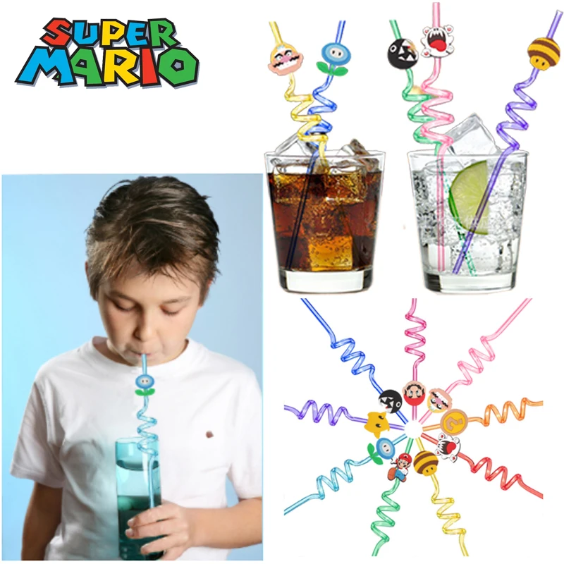 Super Mario Bros Cannucce Anime Birthday Party Decoration For Kids Boy Girl Cartoon Baby Shower Party Forniture Per Matrimoni