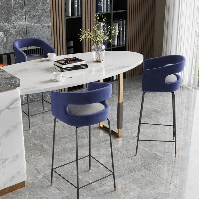 

Modern Creative Bar Chair Designer Fashion Backrest Bar Stool Kitchen Bar Cafe Light Luxury Banqueta Furniture Home GPF55YH