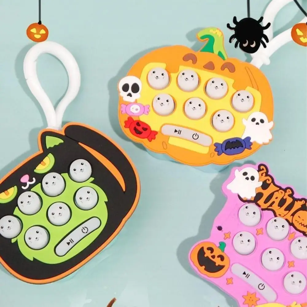 

Брелок для ключей Hallowmas Mini Whack-a-родинка, мультяшная игра, быстрое нажатие пузырьков, быстрое нажатие, музыкальная портативная игровая машина, брелок