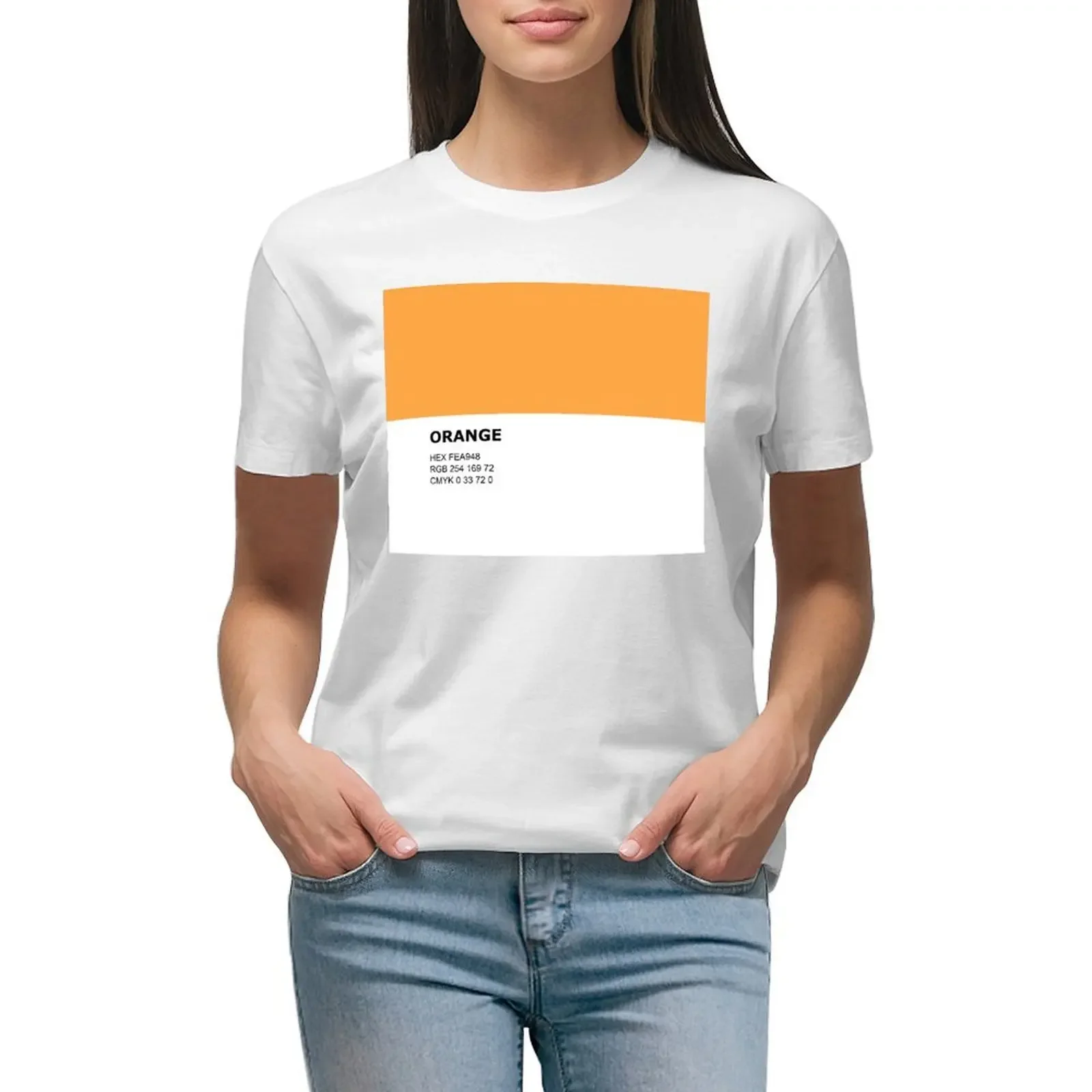 

Orange - Romantic Orange - Color Pantone Colour Design T-shirt graphics hippie clothes white t-shirts for Women