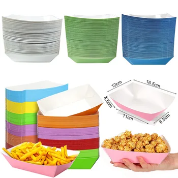 Solid Color Paper Food Trays 1