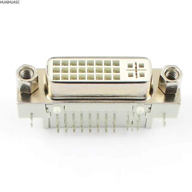 DVI 24+5 Female Right Angle Solder Type Jack Connector Adapter 1