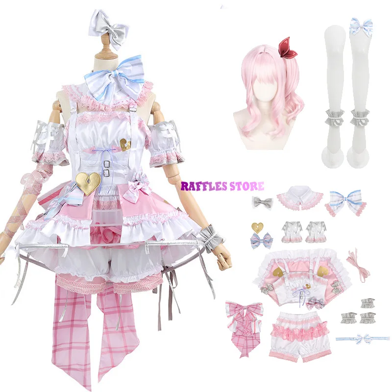 

Project Sekai Colorful Stage Akiyama Mizuki Cosplay Costume Wig Anime Pink Dresses Role Party Lolita Halloween Carnival Girl Set
