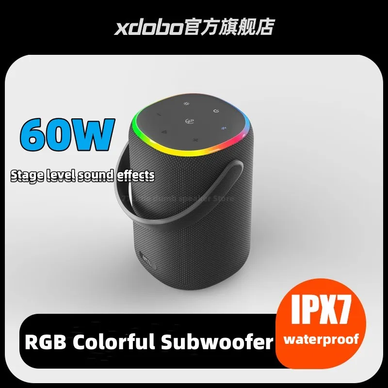 

Ultra Large Power 60W Subwoofer Wireless Bluetooth Speaker Outdoor Portable Multifunctional IPX7 Waterproof RGB Dazzling Car Sub