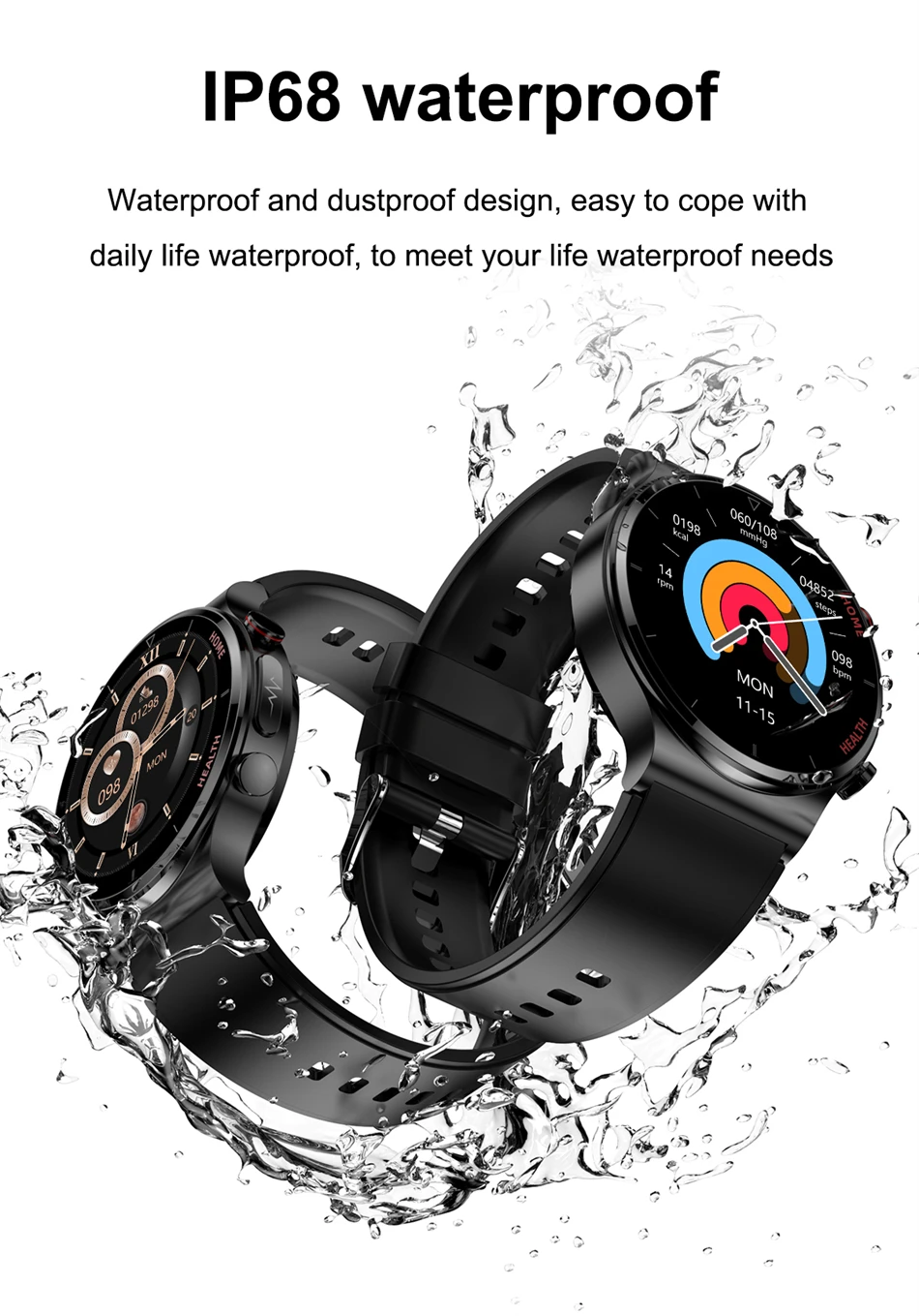 New Health Smart Watch Men ECG+PPG Heart Rate Blood Pressure Watches Body Temperature Fitness Tracker Smartwatch For Samsung+Box