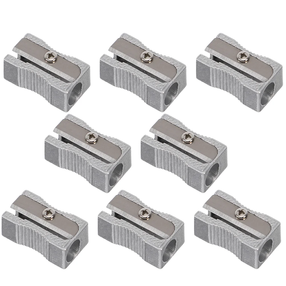 

8 Pcs Pencil Sharpeners Single Hole Metal Stainless Steel Planer 8pcs/pack for Gifts Portable School Manual Carpenter Student