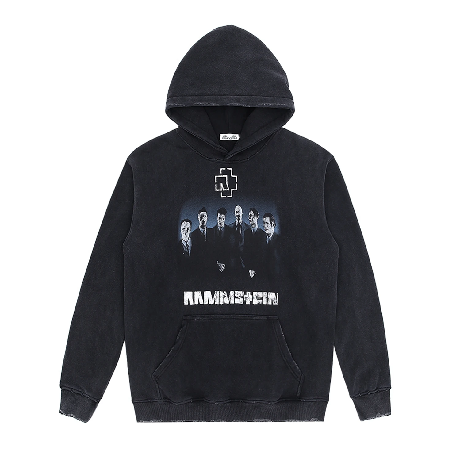 

Marcelo Barrett Retro Hoodies Men's 100% Cotton Pullover With Distressed Print Sweatshirt Hip Hop Men Sweaterwear |41935E665