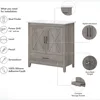 Bathroom Vanity with Sink in Driftwood Gray Bath Room Ceramic and Wood Storage Solution for Powder Room  bathroom sink cabinet 4