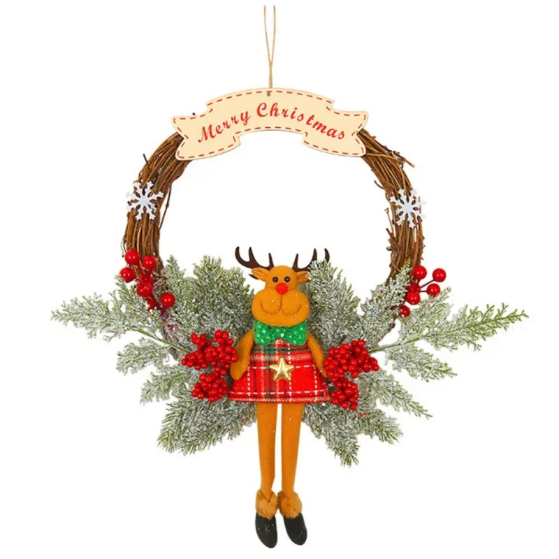 thumbnail image 1 of Guirnalda navideña de peluche en 3D con diseño de Papá Noel y muñeco de nieve, decoración colgante para el hogar, árbol de Navidad, fiesta, granja, vacaciones de Año Nuevo, 1 of 5