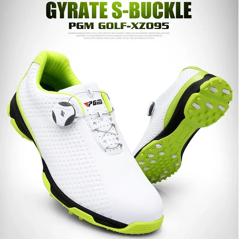 Pgm Golf Shoes Men Waterproof Sports Shoes Knobs Buckle Mesh Lining Breathable Slip Resistant Sneakers For Male Outdoor