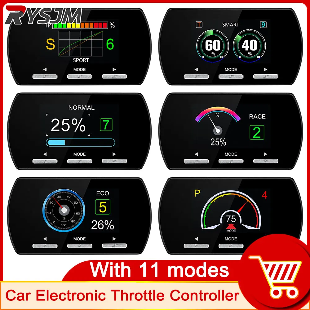 Throttle Controller 11 Modes Digital Car Throttle Flapping Control Race Accelerator Potent Pedal Booster