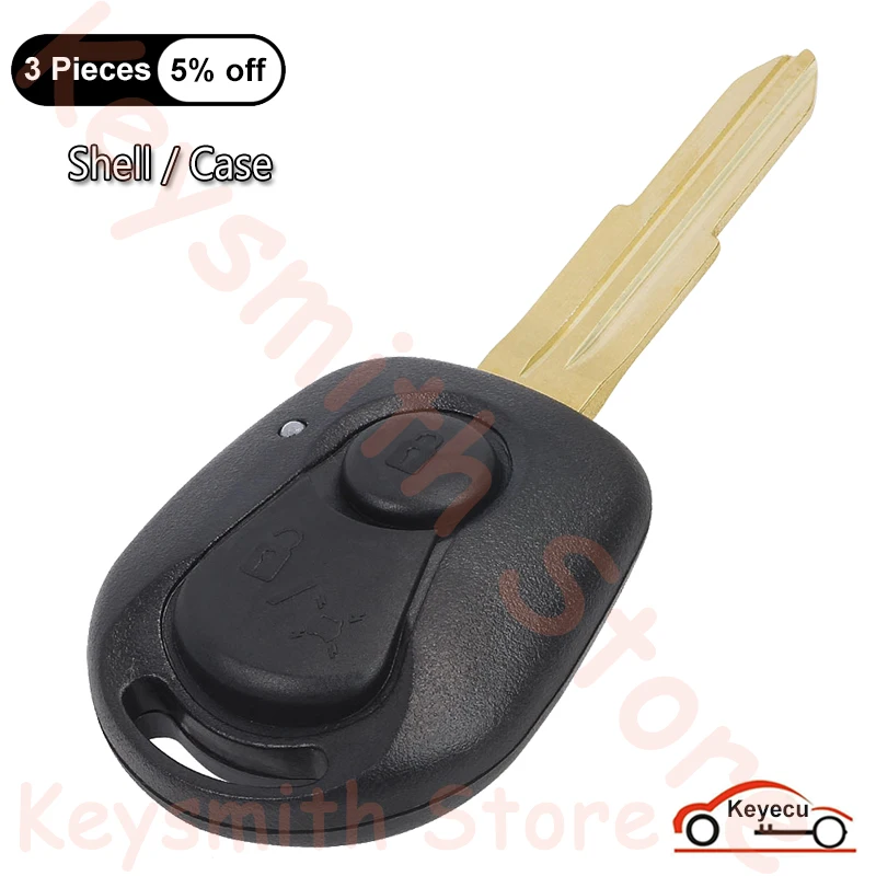 

KEYECU 2 Buttons Case for Ssangyong Actyon Kyron Rexton Auto Remote Control Key Shell Fob Cover Replacement