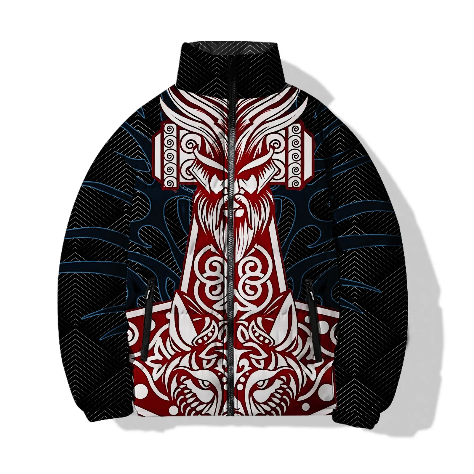 thumbnail image 1 of Chaqueta de invierno para hombre, chaqueta de algodón con estampado de monstruo de un solo ojo y teclado, abrigo de algodón de moda, ropa de calle Harajuku para hombre, 1 of 5