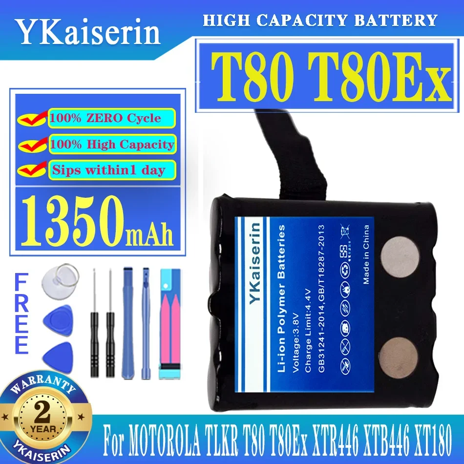 Ykaiserin 1350Mah Batteria Per Motorola Tlkr T61 T81 T5 T6 T7 T8 T50 T60 Tlkr T80 T80Ex Xtr446 Xtb446 Xt180 Xtk446 Radio