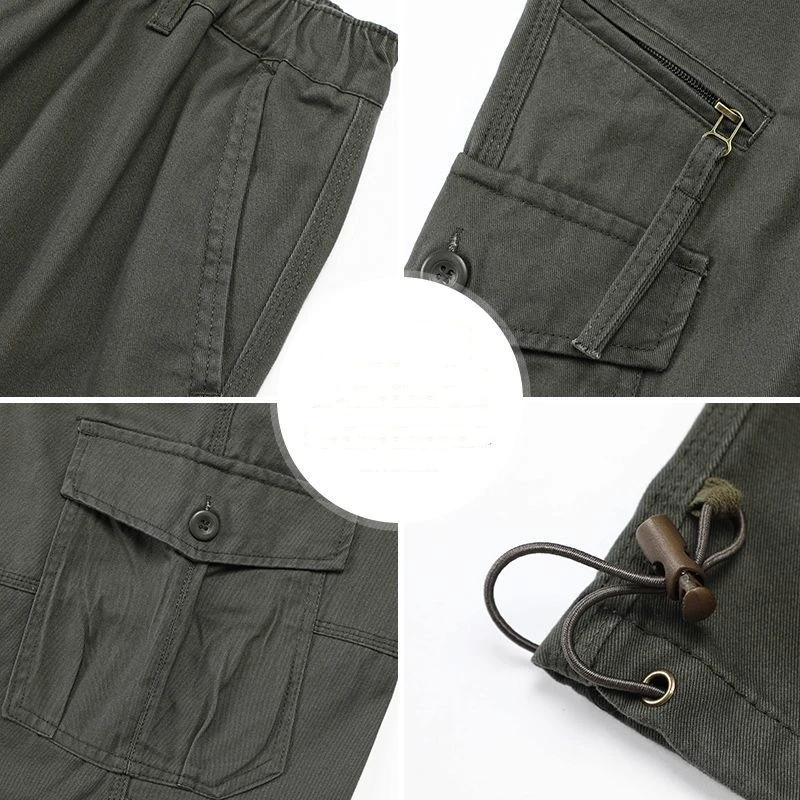 Thick Warm Stretch Military Cargo Pants Men Winter Double Layer Casual Cotton Baggy Army Overalls Multi Pocket Fleece Trousers 6