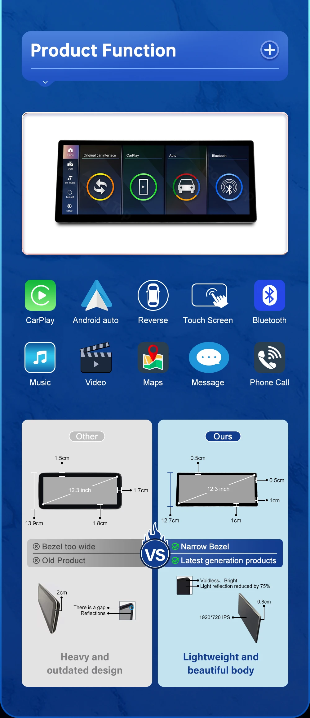 12,3 Zoll Linux Display Multimedia Player für BMW 5er 7er Serie F01 F10 F11 2011-2023 CIC NBT EVO GPS Carplay Touchscreen – Detail 3