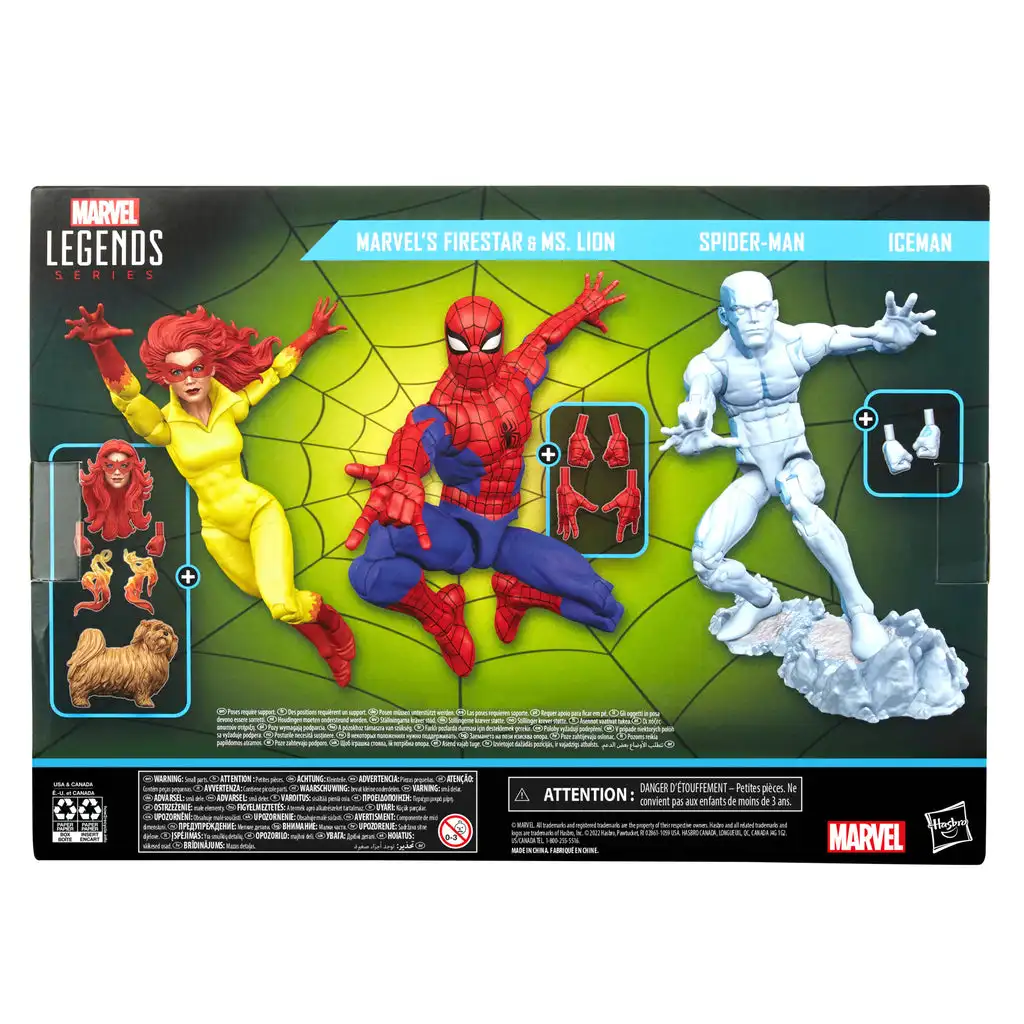 

Marvel Legends Spider-man And His Amazing Friends Spider Man Iceman Firestar 6" Action Figures Collection Toys Doll Model Gifts